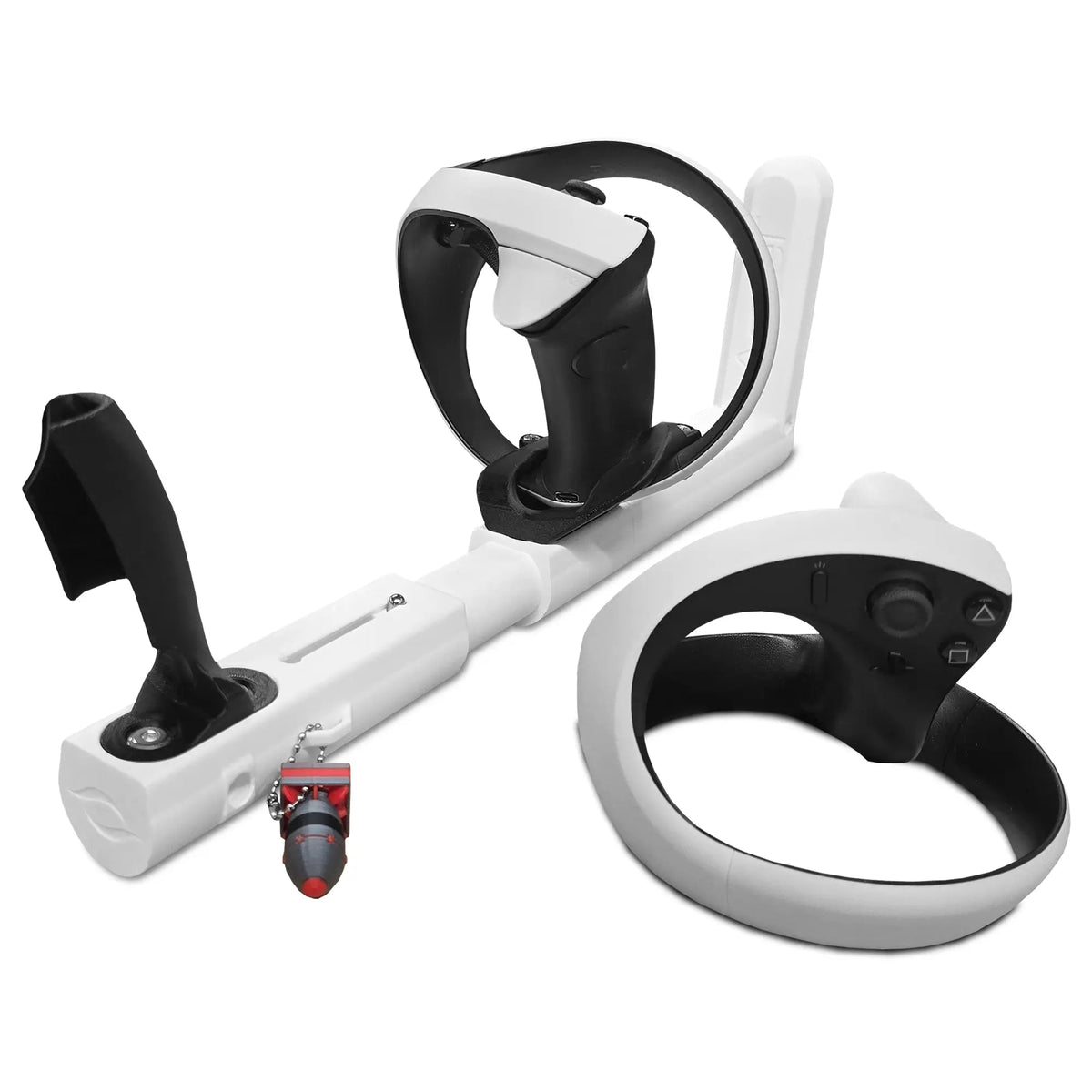 Lightweight VR gun stock in use during a fast VR FPS match - MetanexusXR