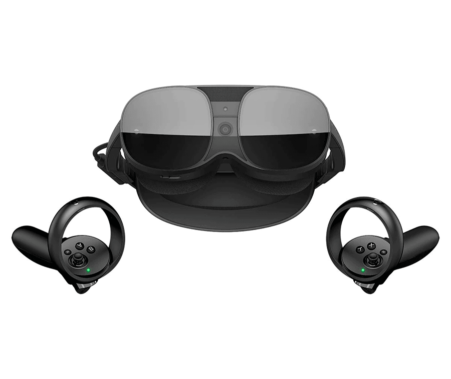 HTC VIVE XR Elite all-in-one XR headset with rear battery cradle attached