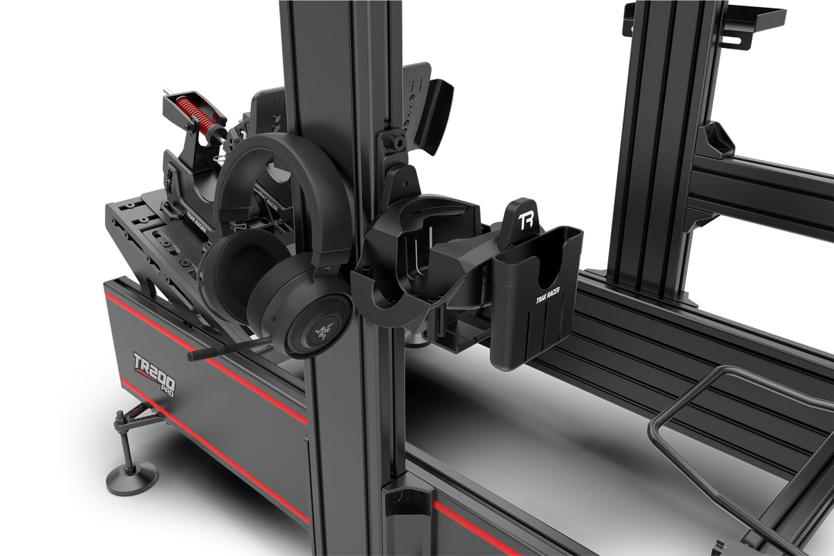 VR Headset Holder for Sim Rigs – Headphone, Drink, Phone & Tool Holder Cockpit Mount – VR headset, drink, phone and tool holder mounted on a sim rig – photo 3 of 5