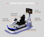 Sleek MetaNexusXR VR racing car, showcasing future tech for science education. | MetaNexusXR